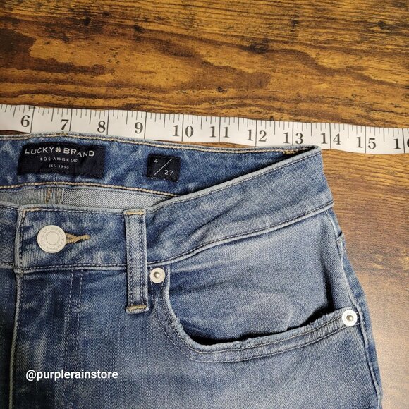 Lucky Brand Jeans 4 Lolita Skinny Crop Low Rise Medium Light Wash Stretch Denim - Picture 7 of 12